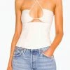 For Love & Lemons women Landon Cutout Halterneck Top In White