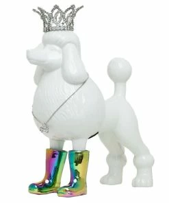 Interior Illusion Plus Interior Illusions Plus Iridescent Poodle with Necklace and Crown Bank - 10.5" tall