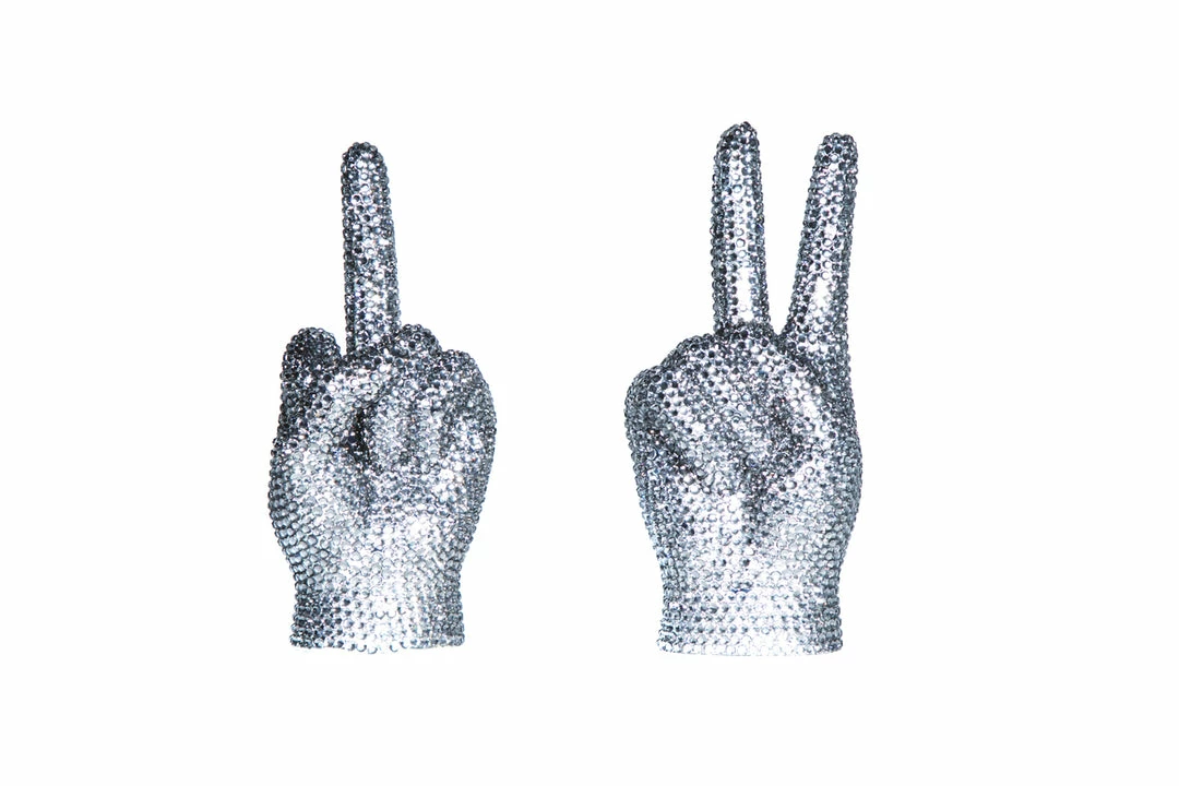 Interior Illusion Plus Interior Illusions Plus Graphite Rhinestone Peace Sign Tabletop - 9" tall. 4 Interior Illusion Plus Interior Illusions Plus Graphite Rhinestone Peace Sign Tabletop - 9" tall. - Image 4