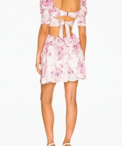 For Love & Lemons women Lucia Cutout Satin Mini Dress in Pink Floral -Sports Shoes Store 0bc2bf13e5304d37994a86a39b2fb65c 1080x
