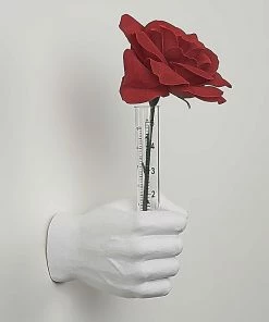 Interior Illusion Plus Interior Illusions Plus White Flower Vase Hand Wall Mount - 7" long