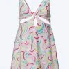 For Love & Lemons women Palmer Retro-Print Cutout Satin Mini Dress in White