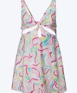 For Love & Lemons women Palmer Retro-Print Cutout Satin Mini Dress in White