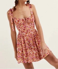 For Love & Lemons women Felicia Mini Dress in Multi