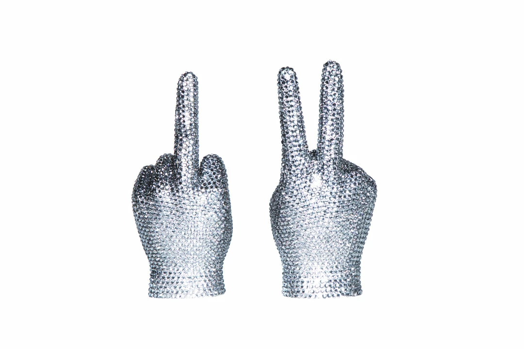 Interior Illusion Plus Interior Illusions Plus Graphite Rhinestone Peace Sign Tabletop - 9" tall. 5 Interior Illusion Plus Interior Illusions Plus Graphite Rhinestone Peace Sign Tabletop - 9" tall. - Image 5