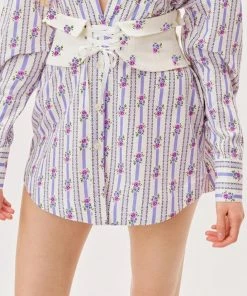 For Love & Lemons women Dahlia Boyfriend Shirt in Blue