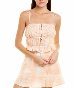 For Love & Lemons women For Love and Lemons Allyson Linen-Blend Top