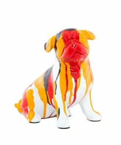 Interior Illusion Plus Interior Illusions Plus Bulldog Sitting Splatter Art Dog - 7.5" tall