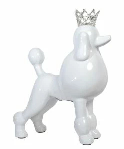 Interior Illusion Plus Interior Illusions Plus White Poodle with Tiara Bank - 10.5" tall