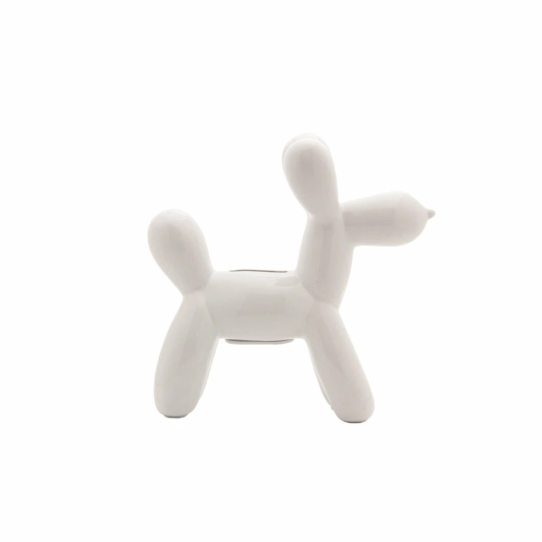 Interior Illusion Plus Interior Illusions Plus White Mini Balloon Dog Bank 7.5" tall 2 Interior Illusion Plus Interior Illusions Plus White Mini Balloon Dog Bank 7.5" tall - Image 2