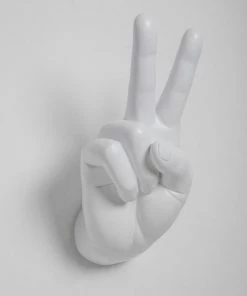 Interior Illusion Plus Interior Illusions Plus White Peace Hand Wall Mount - 8.5" tall