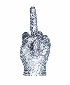 Interior Illusion Plus Interior Illusions Plus Graphite Rhinestone Middle Finger hand Tabletop - 9" tall