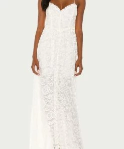 For Love & Lemons women Joelle Maxi Dress In White