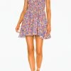 For Love & Lemons women Sasha Floral-Print Strapless Bustier Mini Dress In Blue