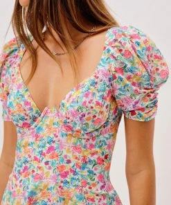 For Love & Lemons women Claude Mini Dress in Aqua -Sports Shoes Store 566b06929bd844dbbdee1099bc7a4e8a 1080x