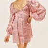 For Love & Lemons women Laurie Mini Dress in Pink