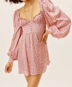 For Love & Lemons women Laurie Mini Dress in Pink
