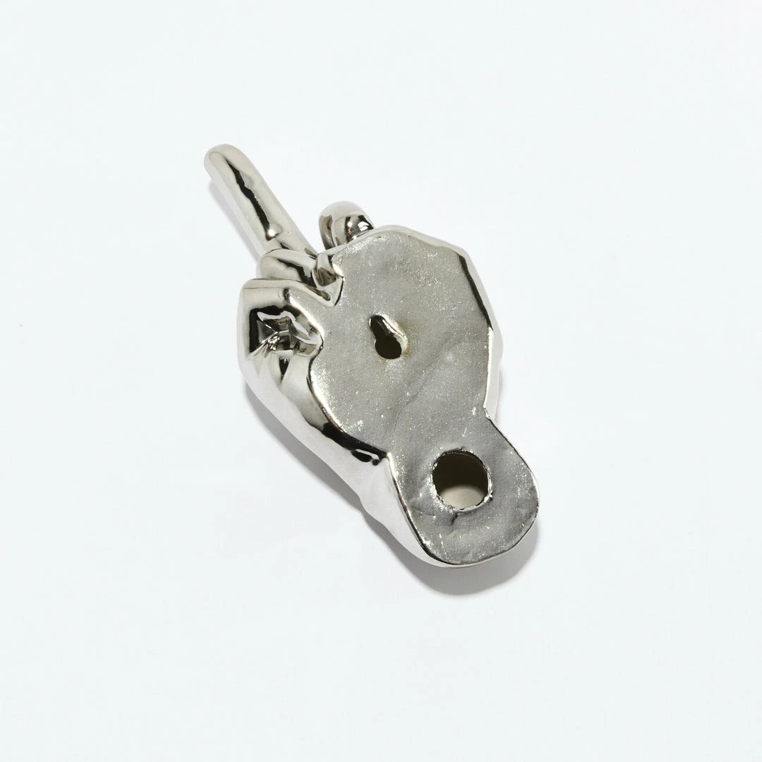 Interior Illusion Plus Interior Illusions Plus Silver Middle Finger hand Wall Mount - 7" long 3 Interior Illusion Plus Interior Illusions Plus Silver Middle Finger hand Wall Mount - 7" long - Image 3