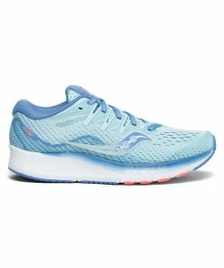 Saucony Women'S Ride Iso 2 Shoes - Medium in Blue/Coral