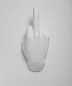 Interior Illusion Plus Interior Illusions Plus White Middle Finger Hand Wall Mount - 9" tall