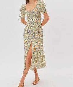 For Love & Lemons women Riley Midi Dress In Green