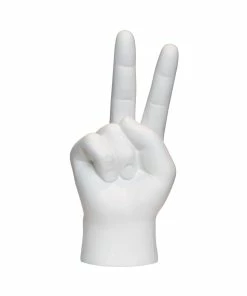 Interior Illusion Plus Interior Illusions Plus White Peace Sign Tabletop - 8" tall