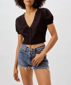 For Love & Lemons women Neve Crop Cardigan In Black