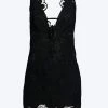 For Love & Lemons women Malika Embroidered Lace Mini Dress in Black
