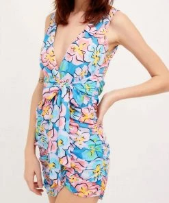 For Love & Lemons women Yasmin Mini Dress in Blue