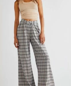 For Love & Lemons women Kim Wide Leg Pant In Grey