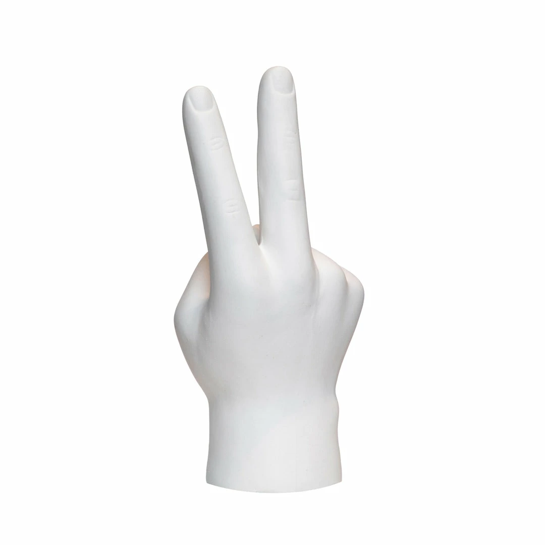 Interior Illusion Plus Interior Illusions Plus White Peace Sign Tabletop - 8" tall 2 Interior Illusion Plus Interior Illusions Plus White Peace Sign Tabletop - 8" tall - Image 2