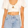 For Love & Lemons women Jessie Cutout Cropped Top In White