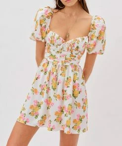 For Love & Lemons women Emma Mini Dress In White