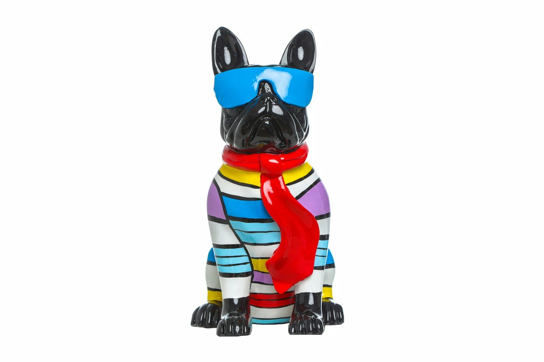 Interior Illusion Plus Interior Illusions Plus Stripe Dog with Blue Glasses - 14" tall 1 Interior Illusion Plus Interior Illusions Plus Stripe Dog with Blue Glasses - 14" tall