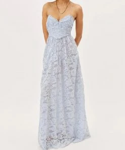 For Love & Lemons women Joelle Maxi Dress In Blue