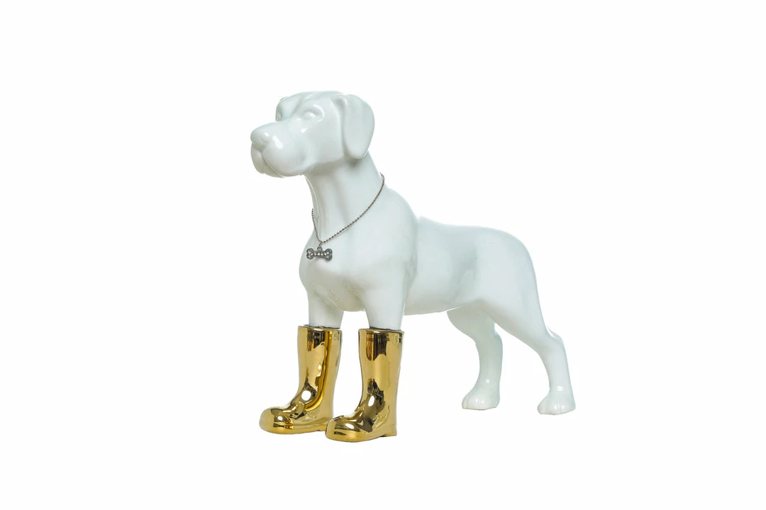 Interior Illusion Plus Interior Illusions Plus Dog with Gold Boots Bank - 9.25" tall 1 Interior Illusion Plus Interior Illusions Plus Dog with Gold Boots Bank - 9.25" tall