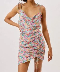 For Love & Lemons women Leah Mini Dress in Aqua