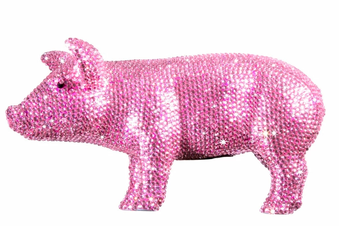 Interior Illusion Plus Interior Illusions Plus Pink Rhinestone Piggy Bank - 12" long 1 Interior Illusion Plus Interior Illusions Plus Pink Rhinestone Piggy Bank - 12" long