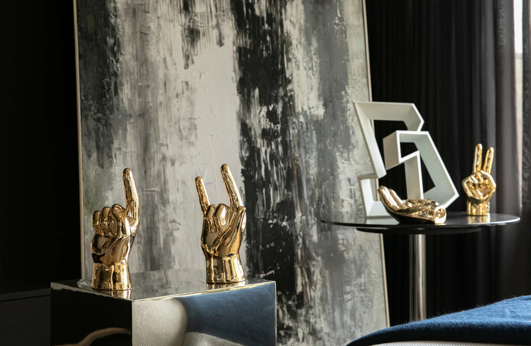 Interior Illusion Plus Interior Illusions Plus Gold Finger Pointing hand Tabletop decor - 9" tall 3 Interior Illusion Plus Interior Illusions Plus Gold Finger Pointing hand Tabletop decor - 9" tall - Image 3