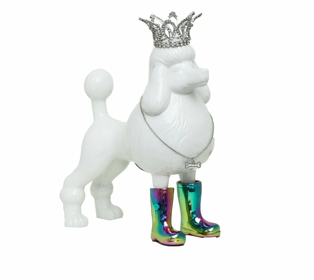 Interior Illusion Plus Interior Illusions Plus Iridescent Poodle with Necklace and Crown Bank - 10.5" tall 3 Interior Illusion Plus Interior Illusions Plus Iridescent Poodle with Necklace and Crown Bank - 10.5" tall - Image 3