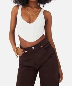 For Love & Lemons women Nomi Crop Top in Ivory