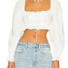 For Love & Lemons women Heather Crop Top in White