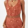 For Love & Lemons women Nomi Crop Top in Red